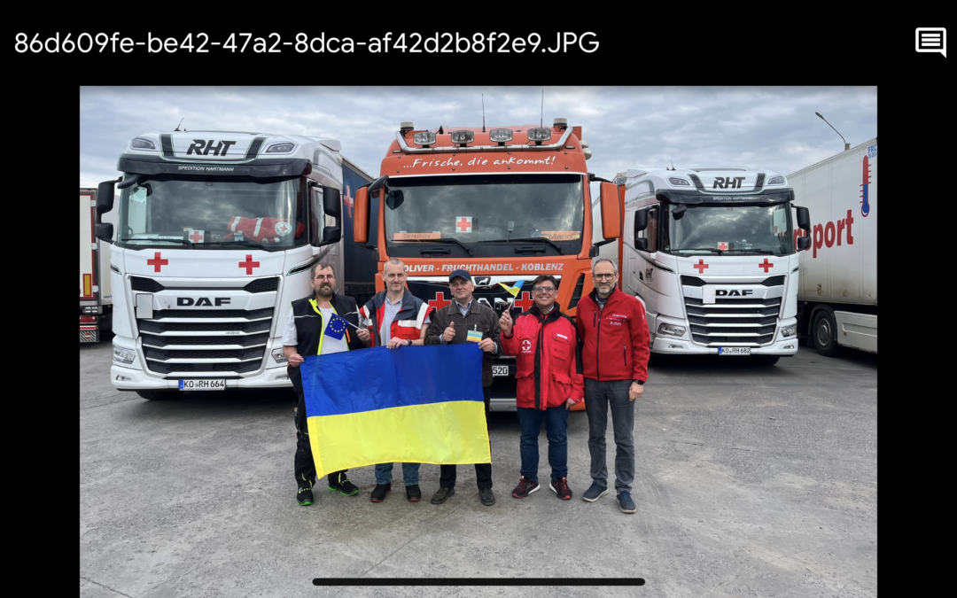 Das Fahrerteam für Hilfstransporte in die Ukraine im Frühjahr 2023